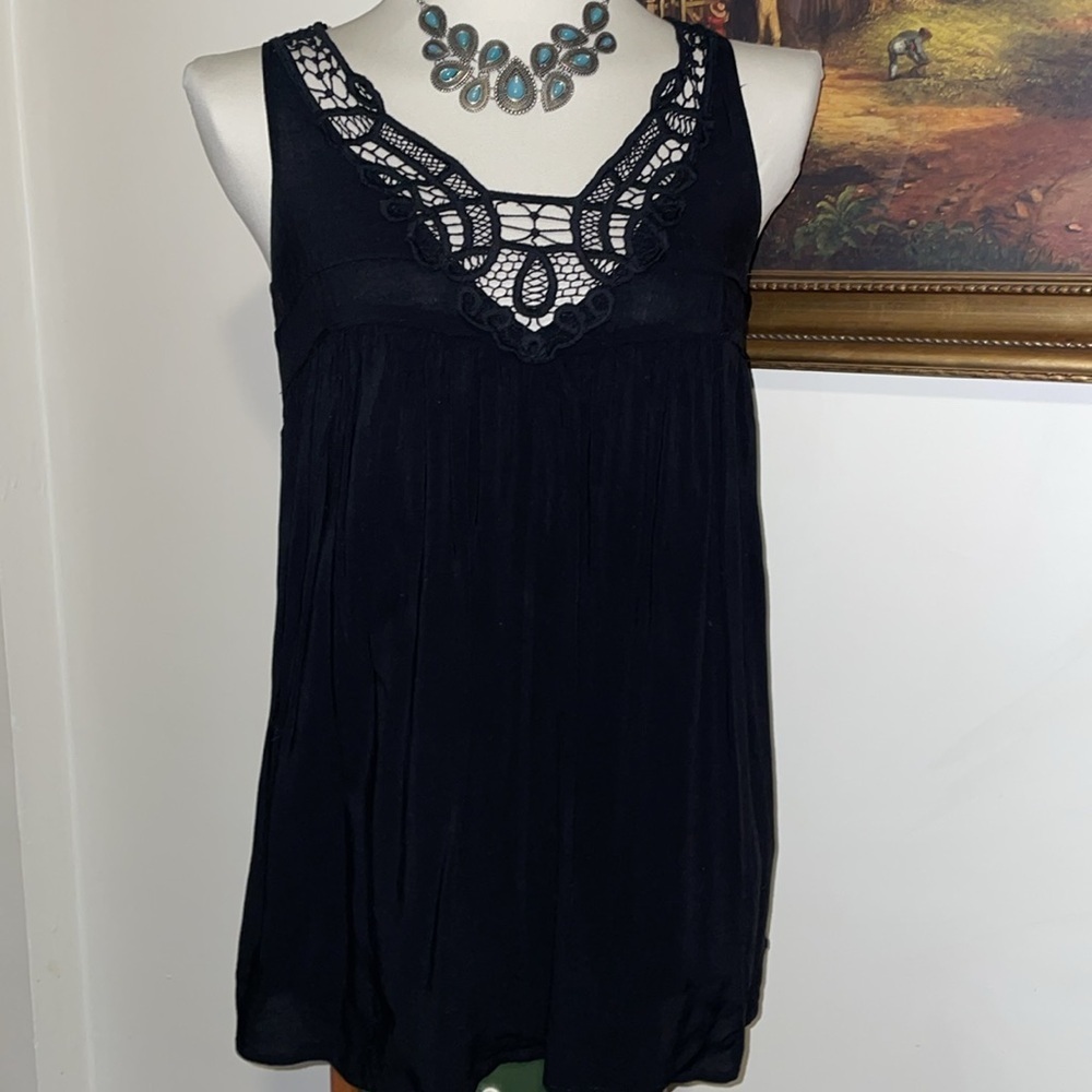 Kookai Blouse. Fully Lined. Lace Neckline. Zipper Back. Size Medium.